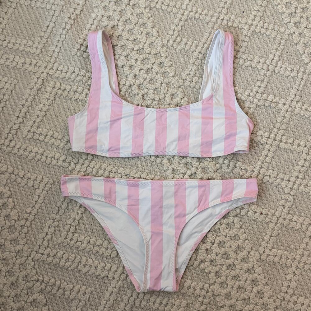 NWT Solid & Striped Pink Bikini